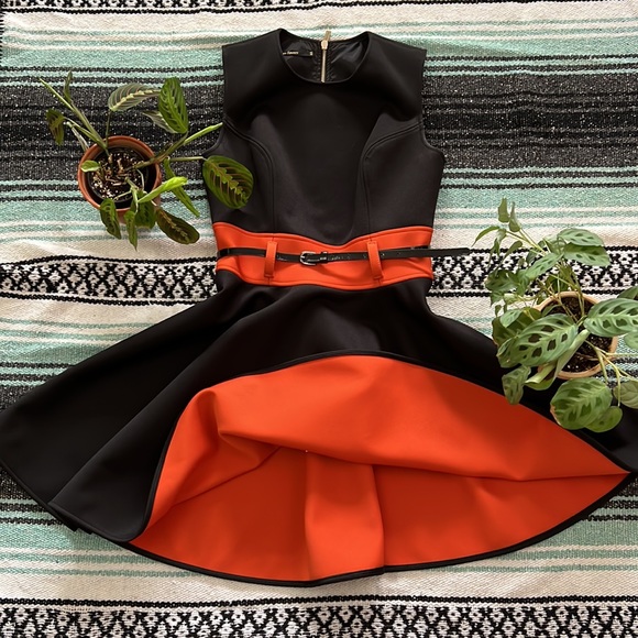 W Les Femmes by Babylon black & orange dress. - Picture 3 of 6